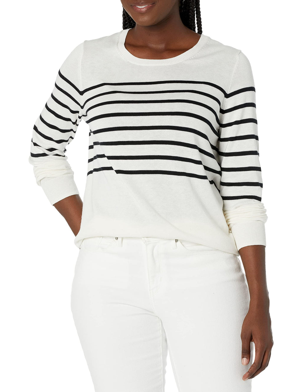Amazon Essentials Women's Long-Sleeve Lightweight Crewneck Sweater, Flattering (Available in Plus Size)