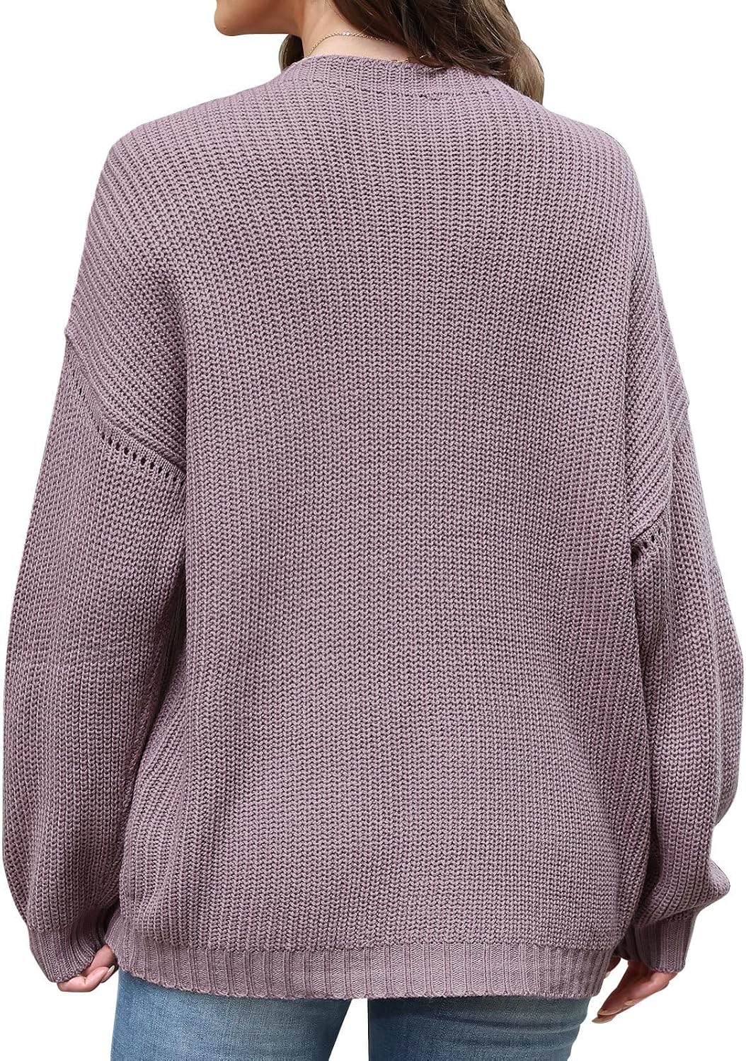 Sweaters for Women Oversized Casual Knit Ribbed Pullover Tunic Tops S-3XL