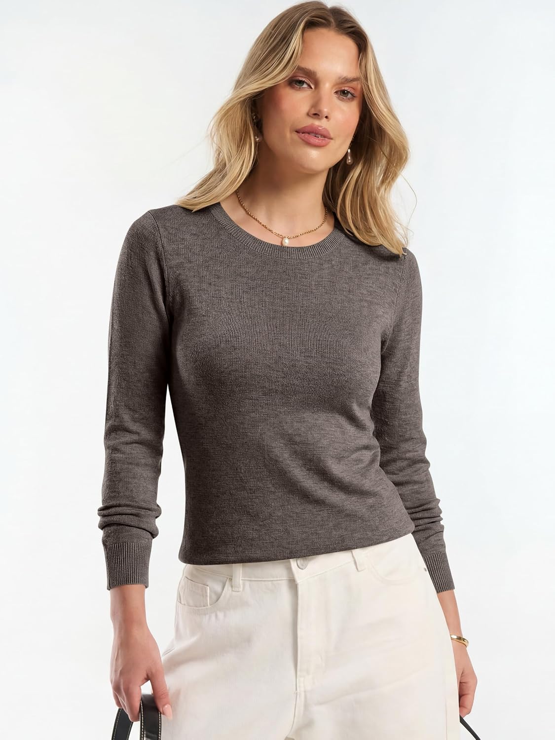ANRABESS Women’s Long Sleeve Lightweight Slim Fitted Sweaters Top