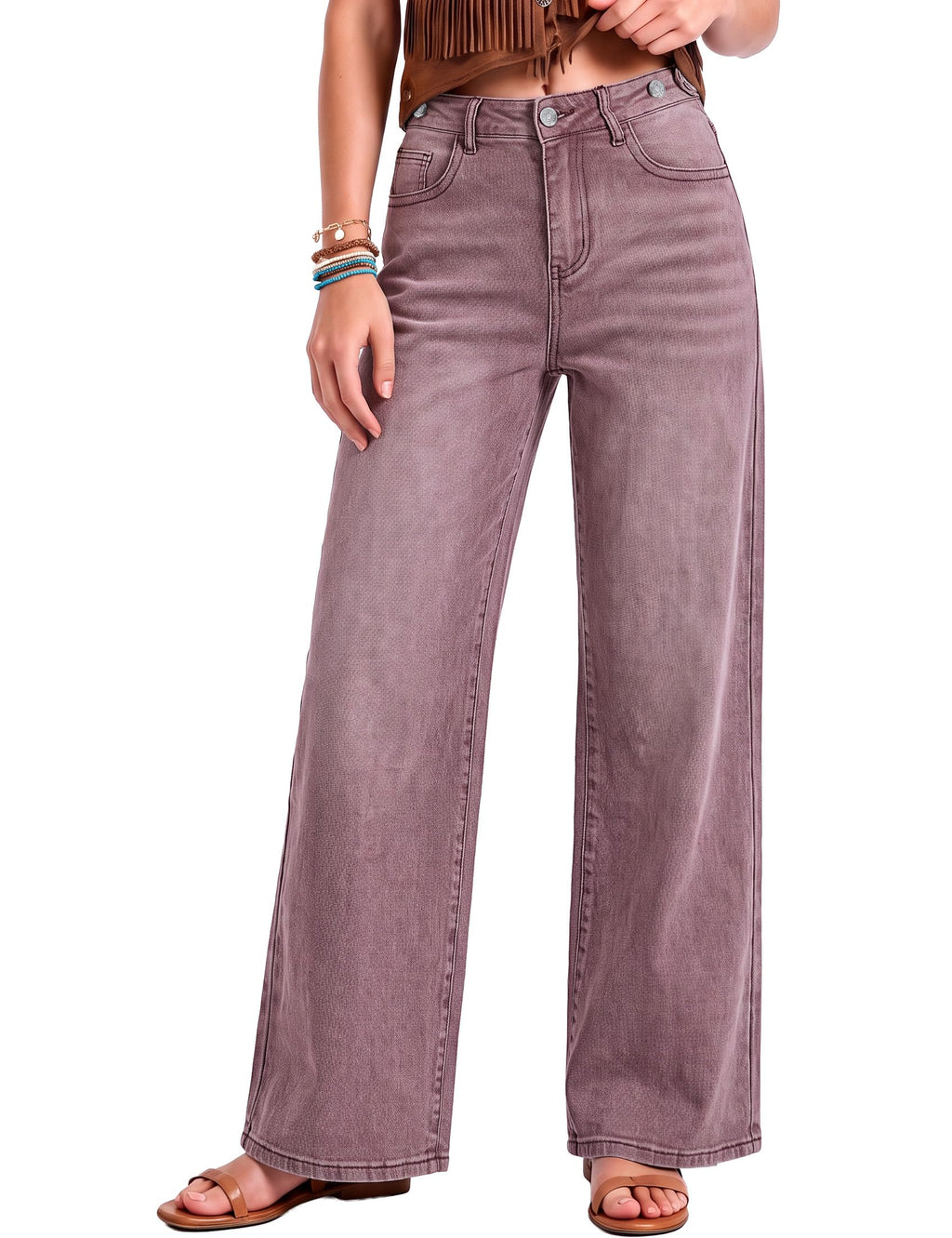 luvamia Wide Leg Jeans for Women High Waisted Stretchy Baggy Denim Pants