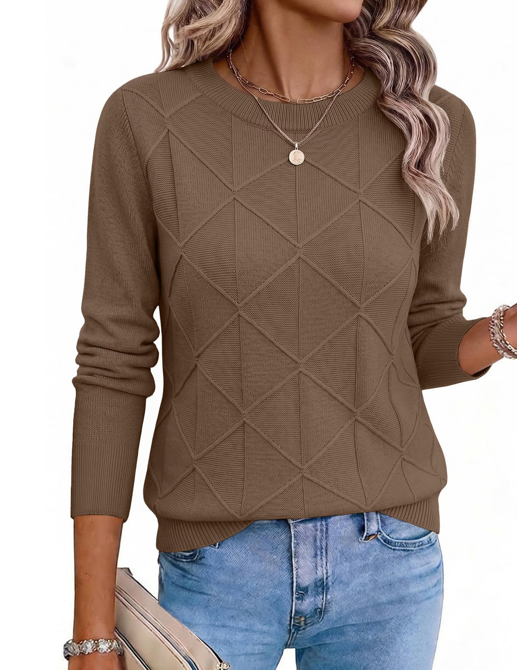 Zeagoo Womens Sweaters Crewneck Long Sleeve Soft Casual Knit Pullover Tops