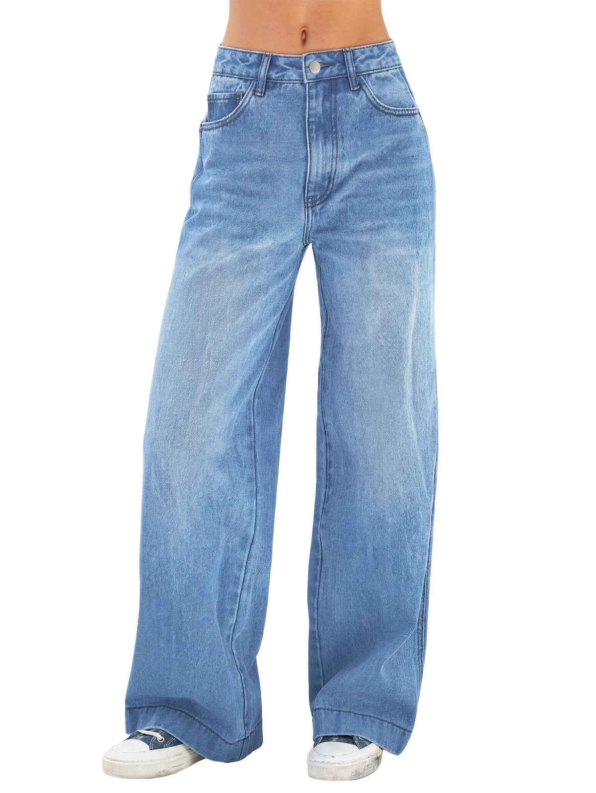 EMMIOL Women 2026 Wide Leg Jeans High Waist Stretchy Baggy Denim Pants