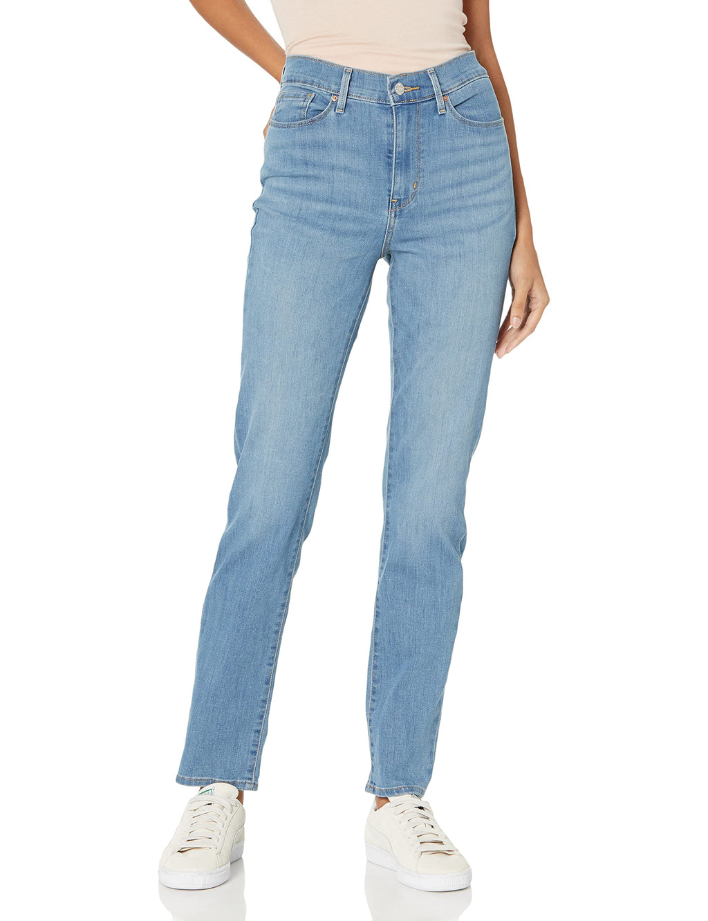 Levi Strauss Signature Gold Women's '03 Essential High-Rise Straight Jeans Stretch Denim (Also Available in Plus)