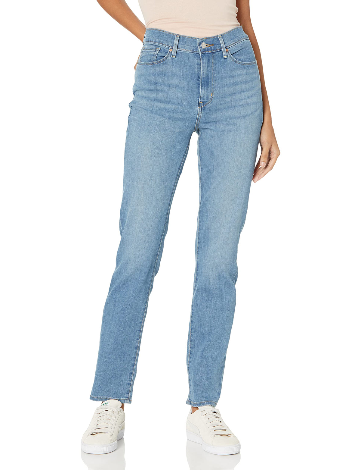 Levi Strauss Signature Gold Women's '03 Essential High-Rise Straight Jeans Stretch Denim (Also Available in Plus)