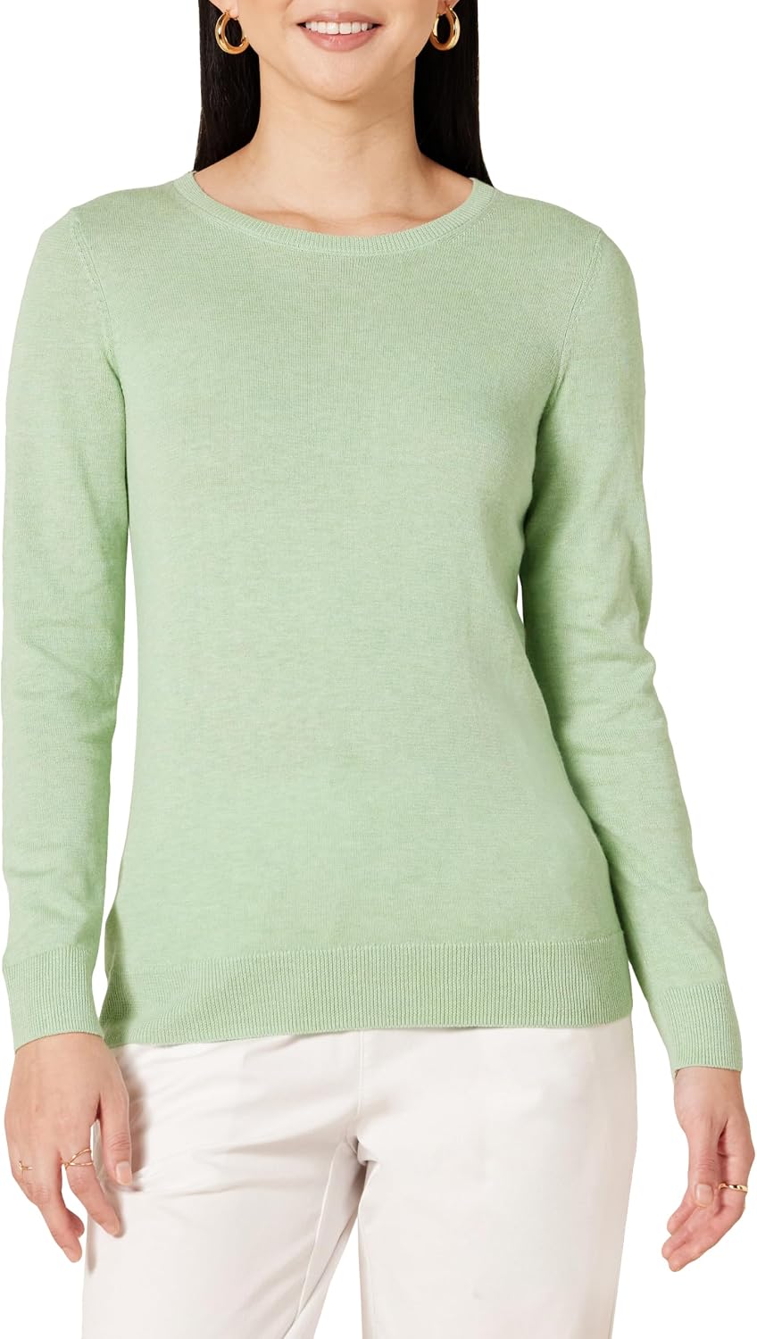 Amazon Essentials Women's Long-Sleeve Lightweight Crewneck Sweater, Flattering (Available in Plus Size)