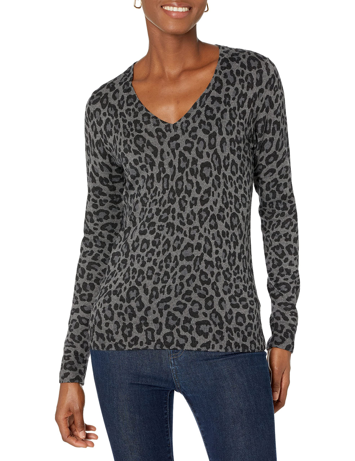 Amazon Essentials Women's Regular-Fit Lightweight Long-Sleeve V-Neck Sweater, Ribbed, Cozy Soft (Available in Plus Size)