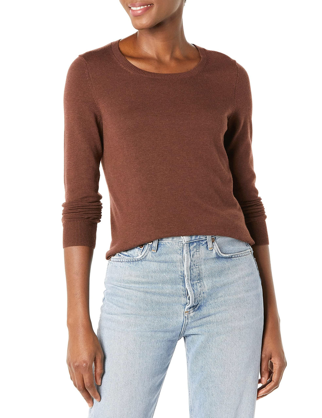 Amazon Essentials Women's Long-Sleeve Lightweight Crewneck Sweater, Flattering (Available in Plus Size)