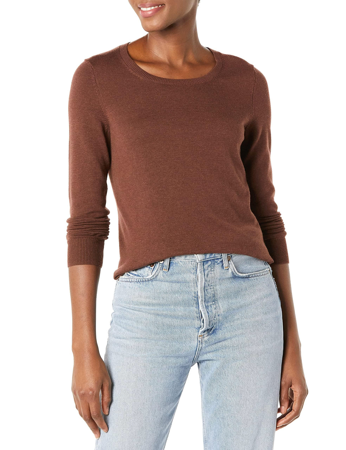 Amazon Essentials Women's Long-Sleeve Lightweight Crewneck Sweater, Flattering (Available in Plus Size)