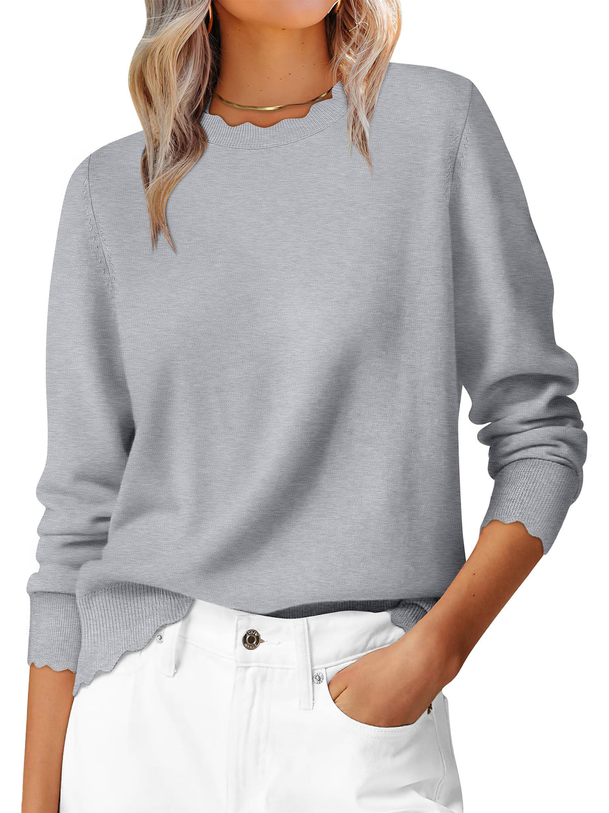 ANRABESS Sweaters for Women Fall Loose Fit Lightweight