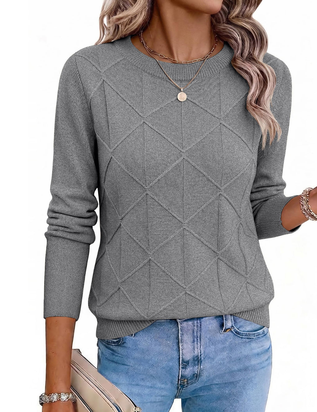 Zeagoo Womens Sweaters Crewneck Long Sleeve Soft Casual Knit Pullover Tops
