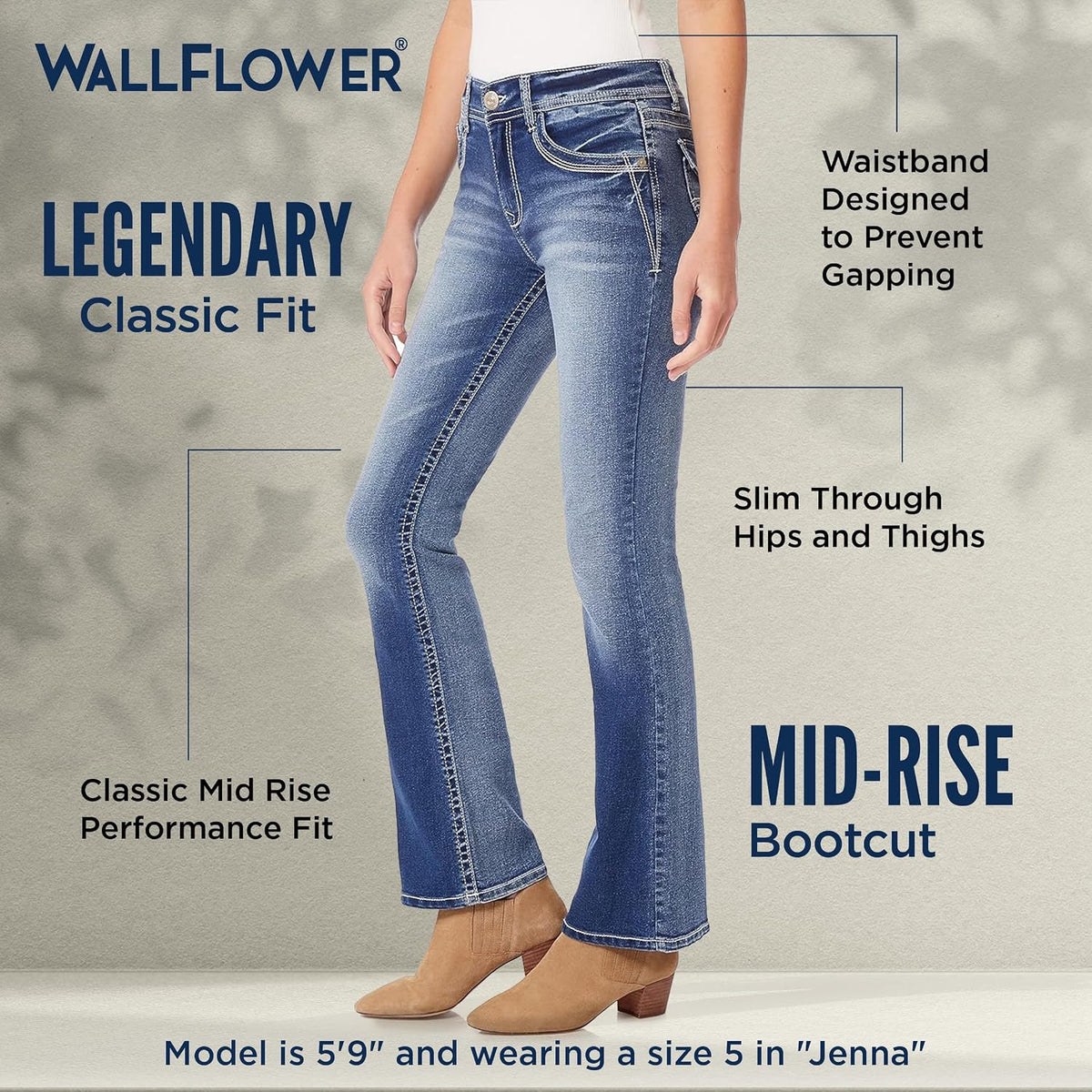 WallFlower Legendary Bootcut Jeans for Women, Size 0 to 24