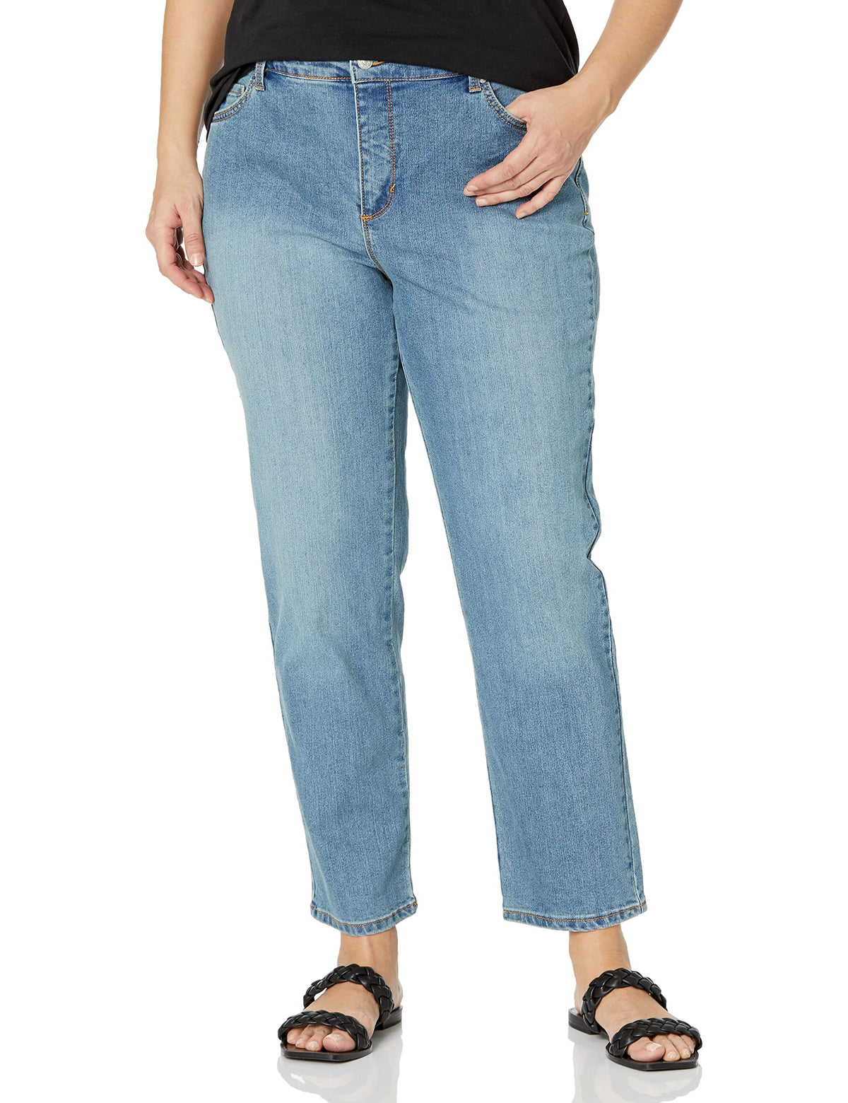 Gloria Vanderbilt Womens Amanda Classic High Rise Tapered Jean Plus Size