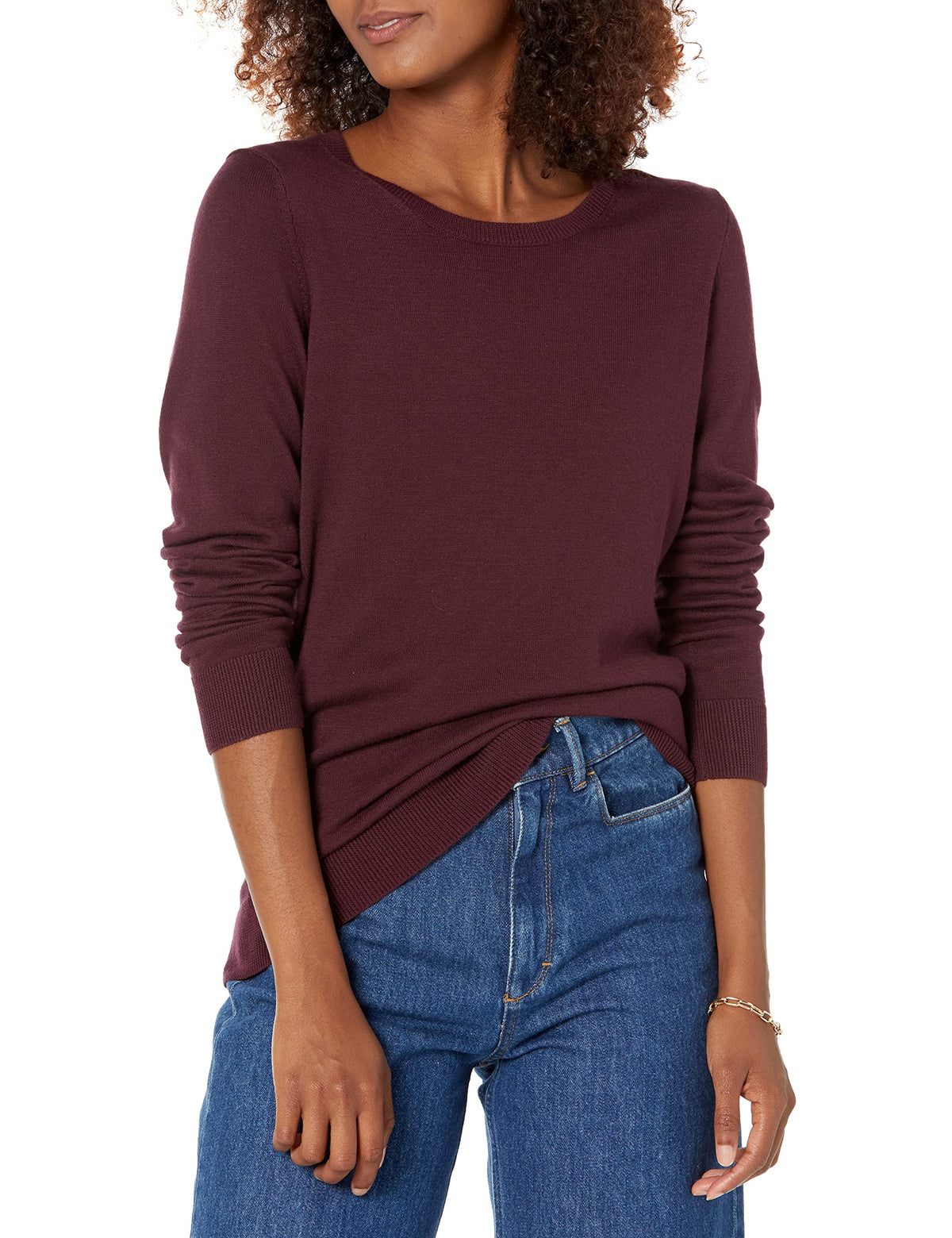 Amazon Essentials Women's Long-Sleeve Lightweight Crewneck Sweater, Flattering (Available in Plus Size)